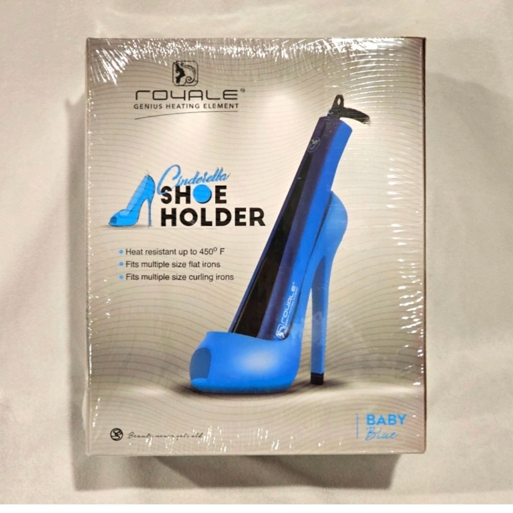 Royale Cinderella Shoe Hair Tool, Curling, Flat Iron Holder Baby Blue NIB